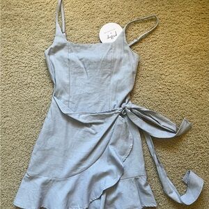 Elegant Gray Wrap Dress